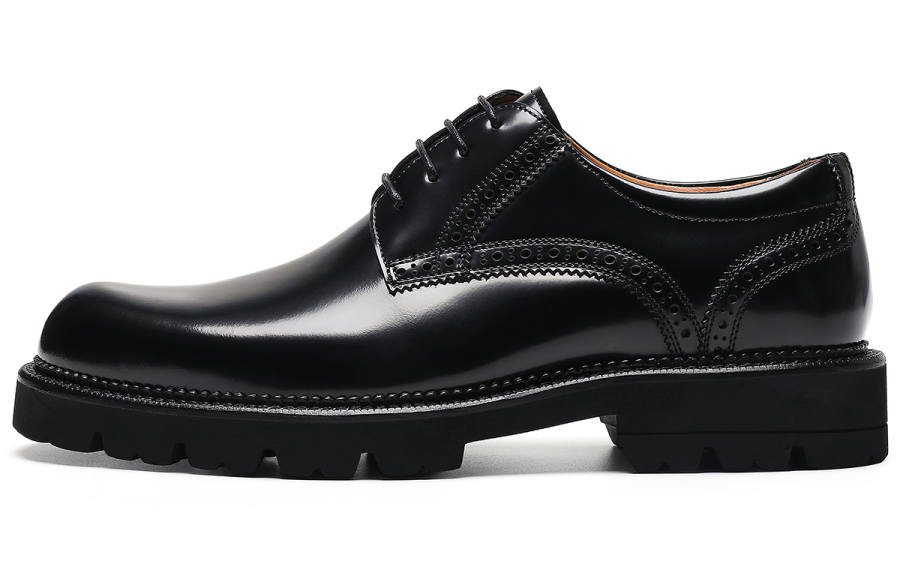 ELLE HOMME Supreme Collection Top Grain Cow Leather Dress Shoes Men's Black