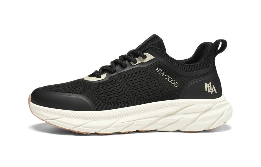 HLA Running Shoes Men's Low Top Ecru Black