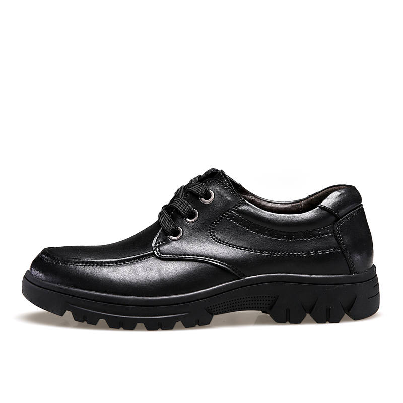 DAOTUSEN Top Grain Cow Leather Casual Shoes Men's Black