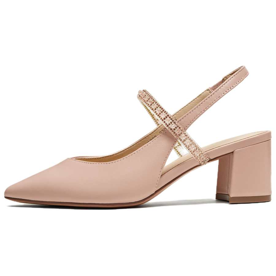 Tata Sheepskin Chunky Heel High Heels Women's