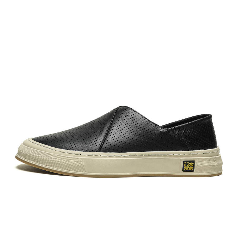 Mulinsen Men's Casual Shoes Men's Low Top Black/Beige