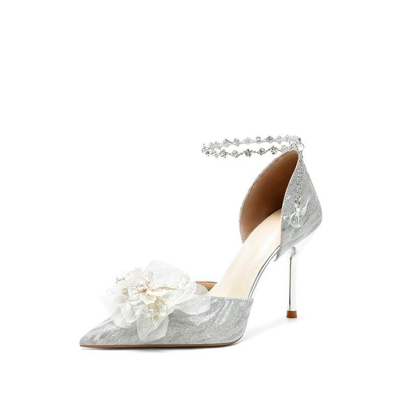 Imono Imono Pu Slim Heel High Heels Women's Silver