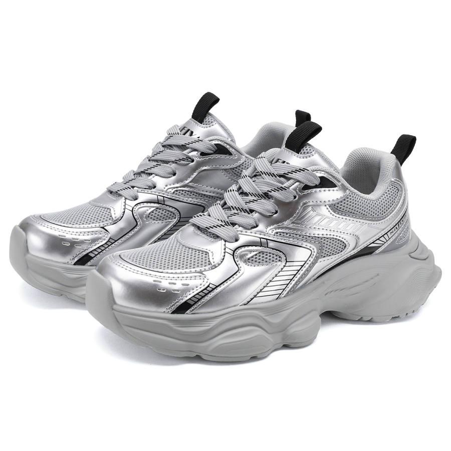 Safiya Low top Chunky Sneakers Women's Silver Gray