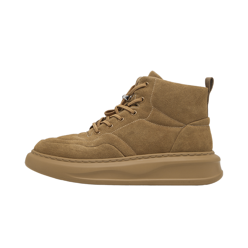 VICKI BROWN Cow Leather High top Skateboard Shoes Men's Brown