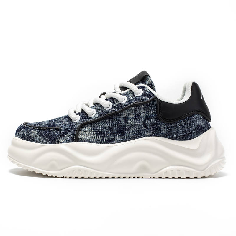 HUABANGONGYUAN Denim Height Increasing Height Increasing Low top Skateboard Shoes Men's