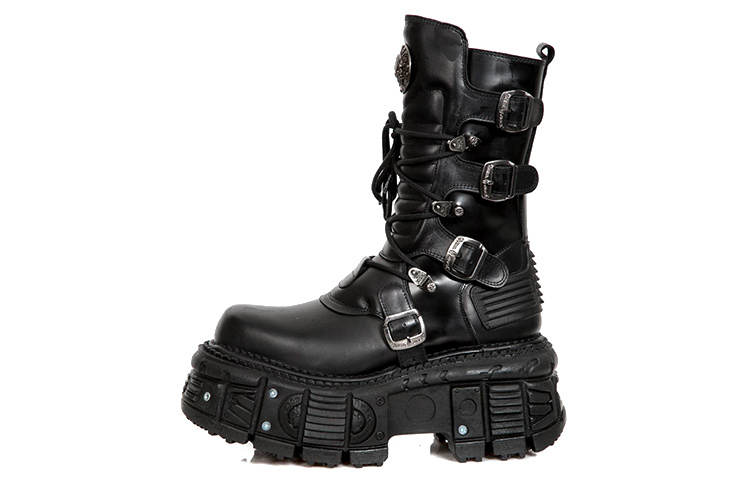 NEW ROCK Ankle Boots Unisex Black