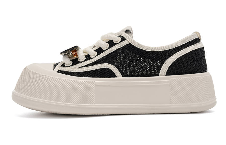 EBLAN Fabric Low top Skateboard Shoes Women's Black