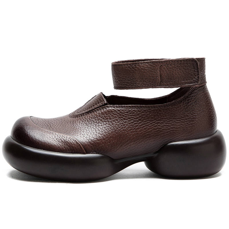 JIEZHOU Top Grain Cow Leather Casual Shoes 4cm Women's