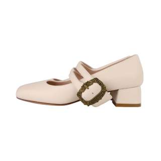 Gardenia Fille Leather Spool Heel Mary Jane Shoes Women's