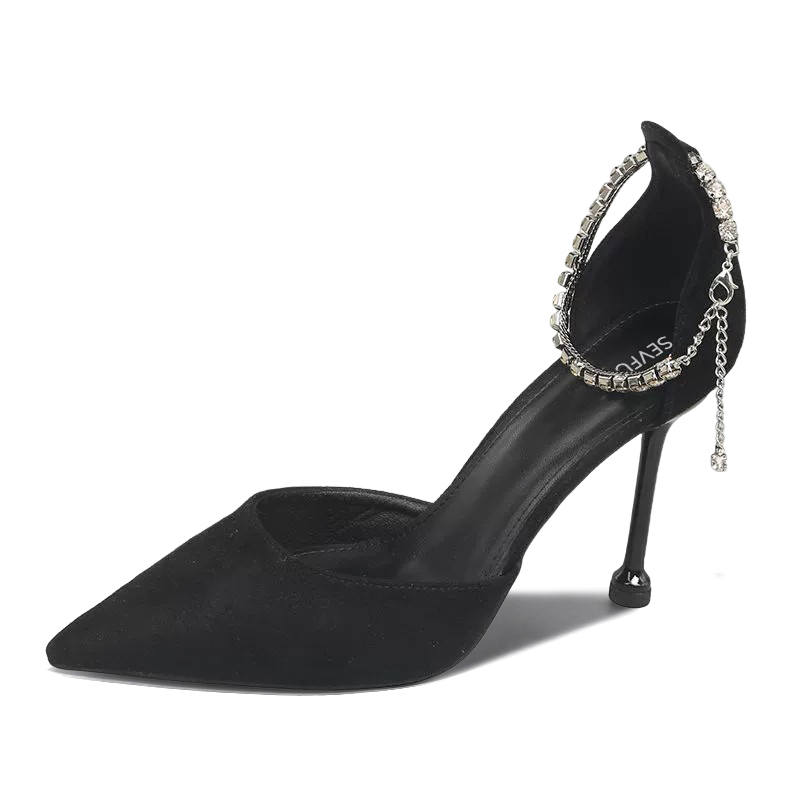 7 SEVFUN Slim Heel High Heels Women's Black