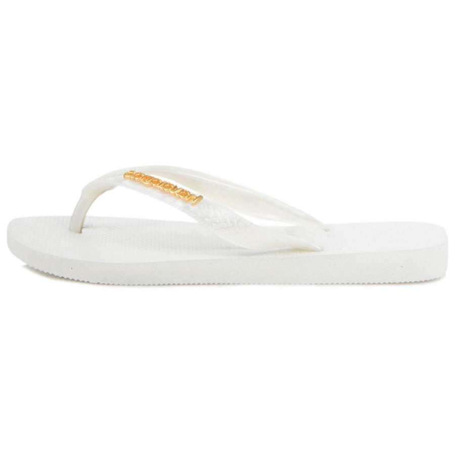 Havaianas Abrasion Resistant Slip Resistant Abrasion Resistant Slip Resistant Flip Flops Women's White Gold