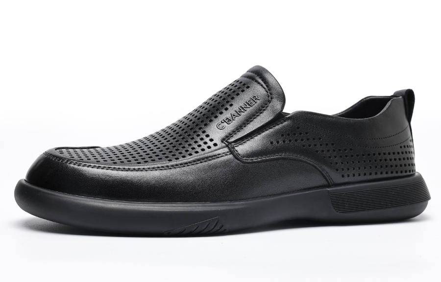 C°BANNER Top Grain Cow Leather Casual Shoes Men's Black