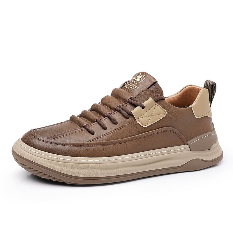 CITONGXIANSHENG Cow Split Leather Casual Shoes Men's Brown