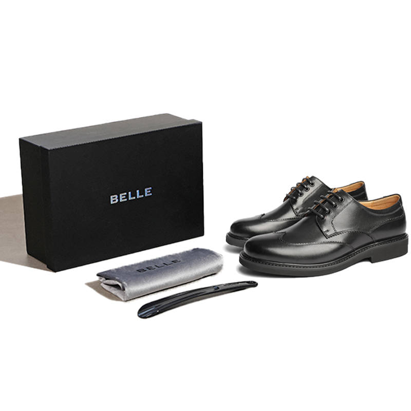 BELLE Cow Leather Casual Shoes Men's Black, Coffee