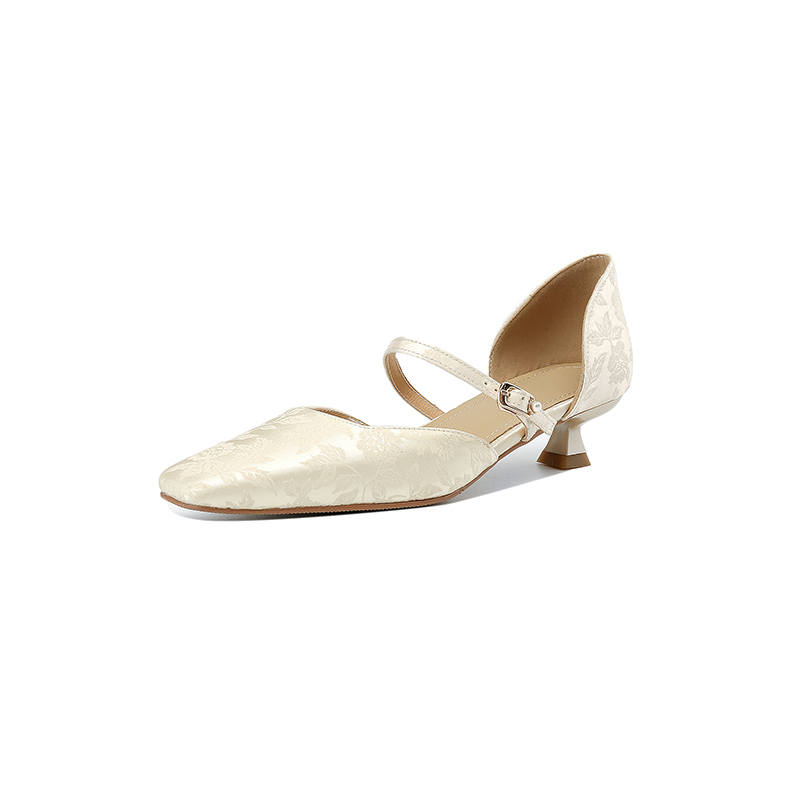 Echo&yolo Cotton Fabric Slim Heel High Heels Women's