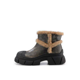 Lucia Tacci Calfskin Short Snow Boots Women's