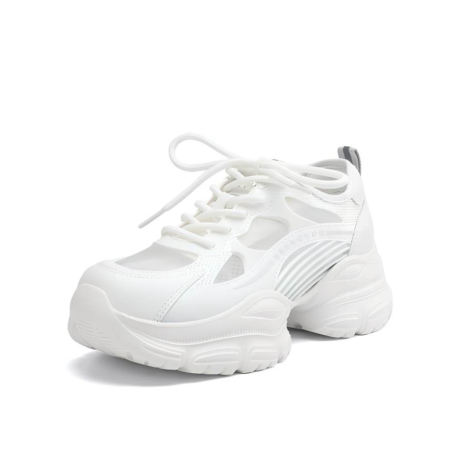 DAPHNE DAPHNE Textile, Artificial Leather Breathable Low top Chunky Sneakers Women's