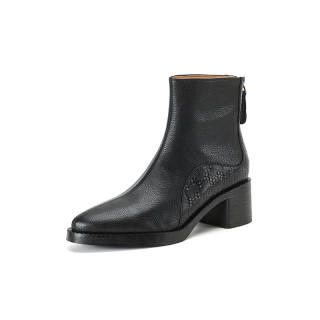 Hankermeet Top Grain Cow Leather Ankle Boots 5.5cm Women's