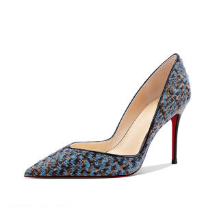 LUKECSION Fabric High Heels Women's Blue