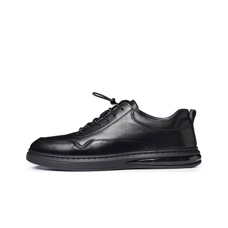 LAORENTOU Top Grain Cow Leather Casual Shoes Men's Black