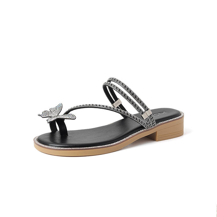 JOSINY French Bowknot Slippers One Strap Sandals Women's