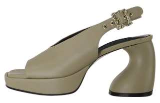 YUUL YIE Leather One Strap Sandals Women's Linen Beige
