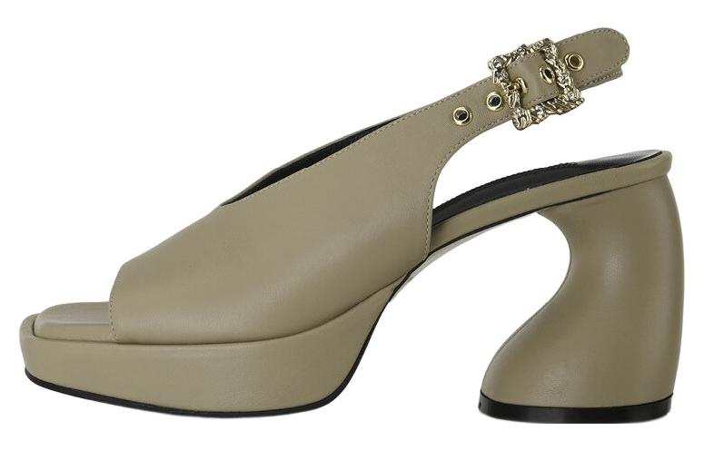 YUUL YIE Leather One Strap Sandals Women's Linen Beige