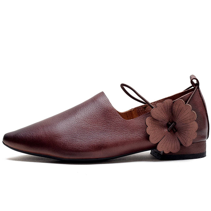 JIEZHOU Top Grain Cow Leather Women's Casual Shoes Women's