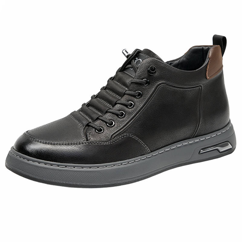 GOG Top Grain Cow Leather Abrasion Resistant Lightweight Thermal Mid top Casual Shoes Men's
