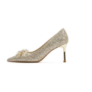 CHILI Slim Heel High Heels Women's Champagne