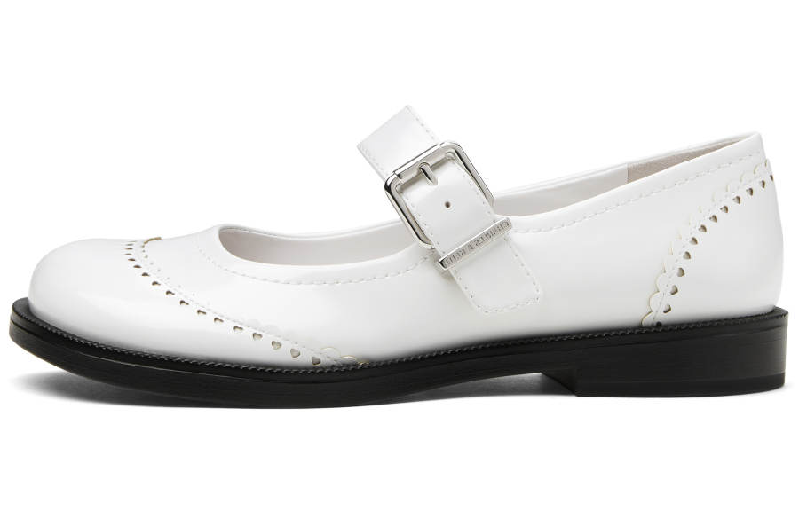 CHARLES&KEITH Small Ck Pu Flat Mary Jane Shoes 2.5cm Women's