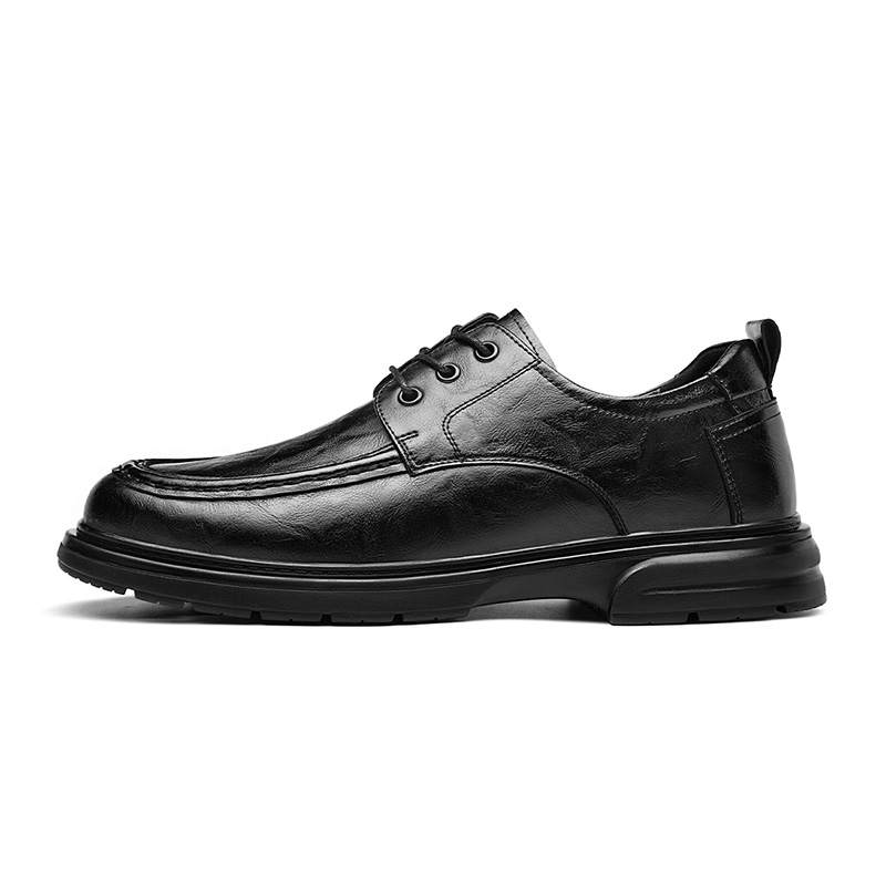 CARTELO Cow Split Leather Casual Shoes Men's Black