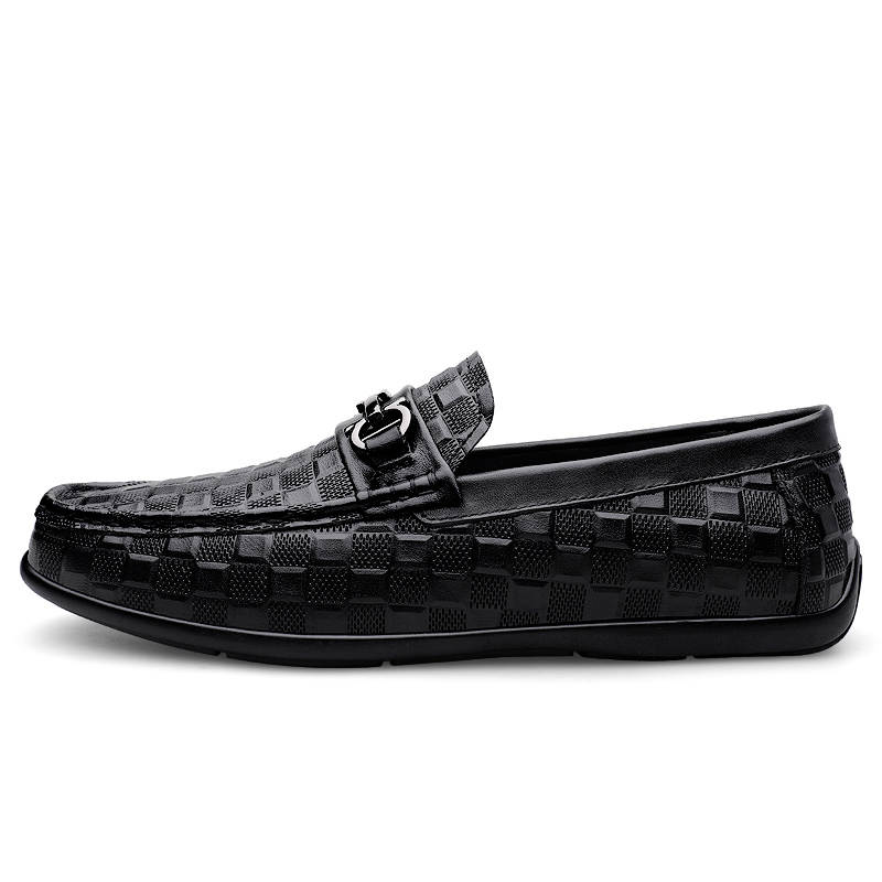 XIMO BULL Top Grain Cow Leather Men's Casual Shoes Unisex Black