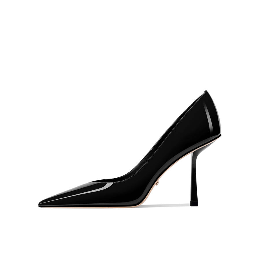 Shesrim Patent Leather Slim Heel High Heels 9cm Women's