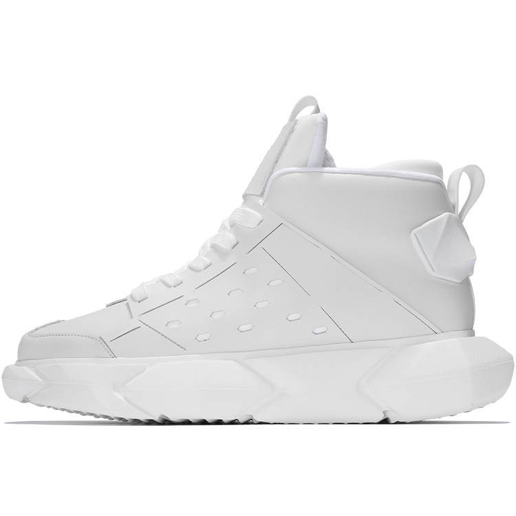 NORVINCY Synthetic Leather Mid top Skateboard Shoes Unisex White