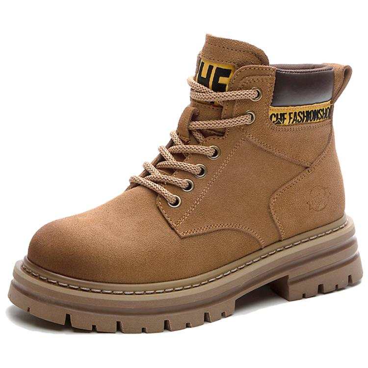 JIETEGONGYANG Cow Suede Hidden Wedge Combat Boots Women's