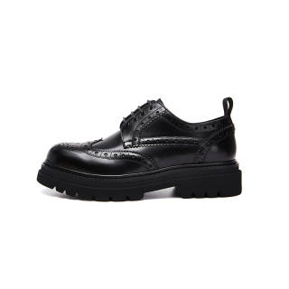 CTCY Casual Leather Shoes Men's Mid Top Black