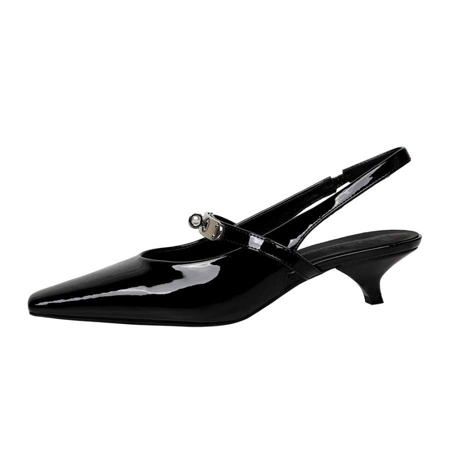 QITUMAUL Patent Leather Slim Heel High Heels Women's