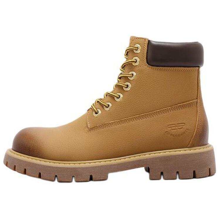 BELLE Fun And Wild Collection Synthetic Leather 13cm Combat Boots 4.5cm Men's Khaki