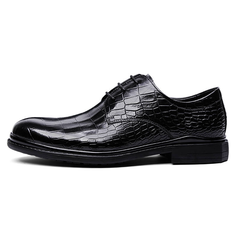 PALMPOLO Top Grain Cow Leather Dress Shoes Men's Black