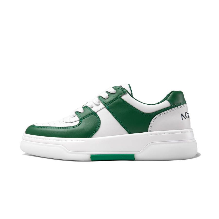 AOKANG Top Grain Cow Leather Stylish Skateboarding Shoes Men's White