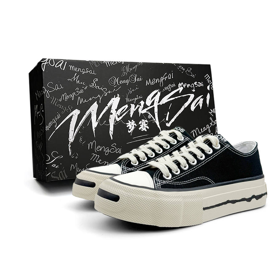 Mengsai Slip Resistant Abrasion Resistant Slip Resistant Abrasion Resistant Low top Canvas Shoes Unisex Black