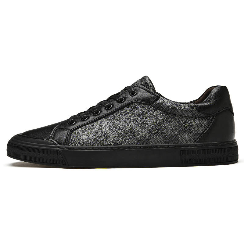 YIMINU Cow Leather Low top Skateboard Shoes Men's