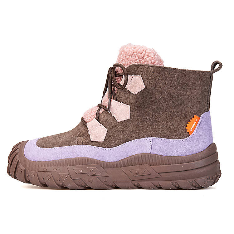Joy&Mario Cow Split Leather Thermal Height Increasing Short Snow Boots Women's