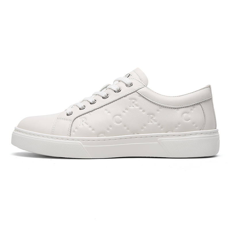 CROWN CROWN Cow Leather Skateboard Shoes Men's White
