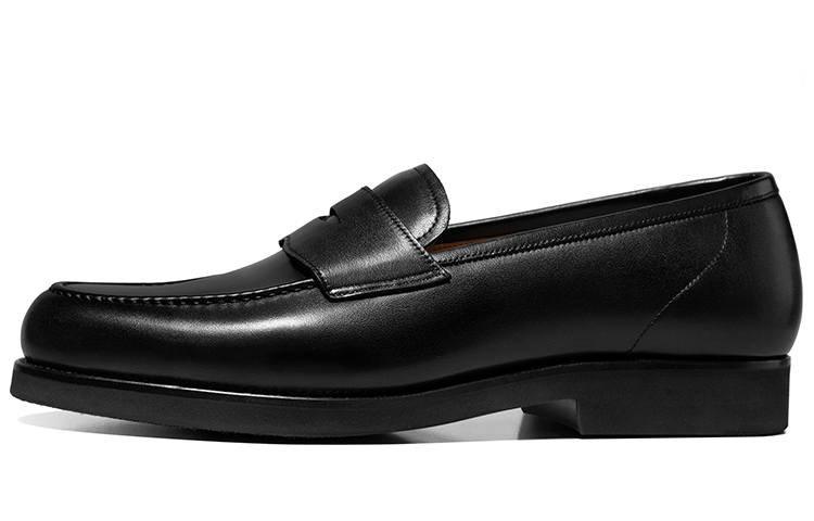 THOM WILLS British Business Calfskin Slip on Casual Shoes Men's Black
