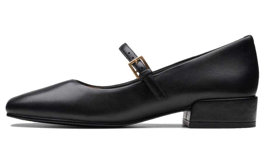Clarks Sheepskin Chunky Heel Mary Jane Shoes Women's