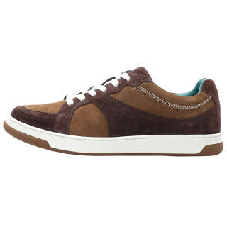 DAVID NAMAN Cow Leather Low top Skateboard Shoes Men's Camel