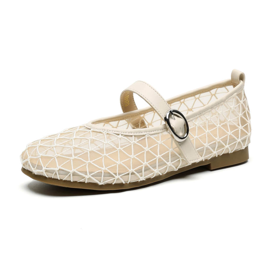 HUANAI Mary Jane Shoes Women's Beige/Black