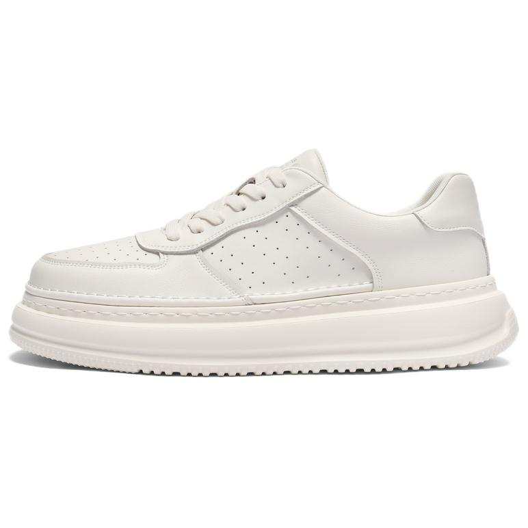 BELLE Slip Resistant Abrasion Resistant Low top Skateboard Shoes Men's White